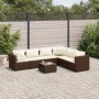 Set muebles de jardín 7 piezas y cojines ratán sintético marrón de , Conjuntos de jardín - Ref: Foro24-3308145, Precio: 590,1...