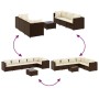 Set muebles de jardín 7 piezas y cojines ratán sintético marrón de , Conjuntos de jardín - Ref: Foro24-3308145, Precio: 590,1...
