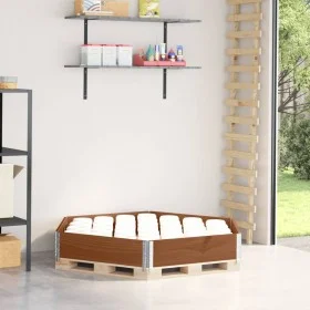 Arriate elevado hexagonal madera maciza pino marrón 160x160 cm de , Maceteros y jardineras - Ref: Foro24-4010320, Precio: 66,...