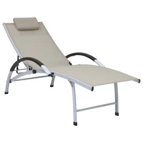 Tumbona de aluminio textilene crema de vidaXL, Tumbonas - Ref: Foro24-310502, Precio: 147,18 €, Descuento: %