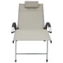 Tumbona de aluminio textilene crema de vidaXL, Tumbonas - Ref: Foro24-310502, Precio: 147,18 €, Descuento: %
