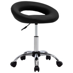 Silla de trabajo con ruedas cuero sintético negro de vidaXL, Sillas de oficina - Ref: Foro24-323664, Precio: 74,00 €, Descuen...