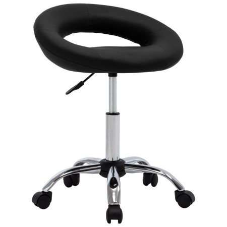 Silla de trabajo con ruedas cuero sintético negro de vidaXL, Sillas de oficina - Ref: Foro24-323664, Precio: 74,00 €, Descuen...