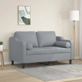 Sofá de 2 plazas con cojines tela gris claro 120 cm de , Sofás - Ref: Foro24-3200837, Precio: 224,79 €, Descuento: %