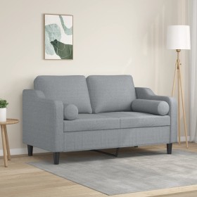 Sofá de 2 plazas con cojines tela gris claro 120 cm de , Sofás - Ref: Foro24-3200837, Precio: 226,94 €, Descuento: %