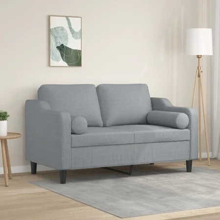 Sofá de 2 plazas con cojines tela gris claro 120 cm de , Sofás - Ref: Foro24-3200837, Precio: 224,79 €, Descuento: %