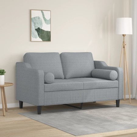Sofá de 2 plazas con cojines tela gris claro 120 cm de , Sofás - Ref: Foro24-3200837, Precio: 226,94 €, Descuento: %