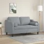 Sofá de 2 plazas con cojines tela gris claro 120 cm de , Sofás - Ref: Foro24-3200837, Precio: 224,79 €, Descuento: %