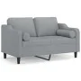 Sofá de 2 plazas con cojines tela gris claro 120 cm de , Sofás - Ref: Foro24-3200837, Precio: 224,79 €, Descuento: %