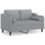 Sofá de 2 plazas con cojines tela gris claro 120 cm de , Sofás - Ref: Foro24-3200837, Precio: 226,94 €, Descuento: %