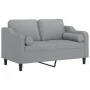 Sofá de 2 plazas con cojines tela gris claro 120 cm de , Sofás - Ref: Foro24-3200837, Precio: 224,79 €, Descuento: %