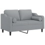 Sofá de 2 plazas con cojines tela gris claro 120 cm de , Sofás - Ref: Foro24-3200837, Precio: 226,94 €, Descuento: %
