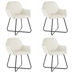 Sillas de comedor 4 unidades terciopelo crema de , Sillas de comedor - Ref: Foro24-277013, Precio: 443,54 €, Descuento: %
