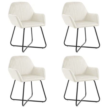 Sillas de comedor 4 unidades terciopelo crema de , Sillas de comedor - Ref: Foro24-277013, Precio: 443,54 €, Descuento: %