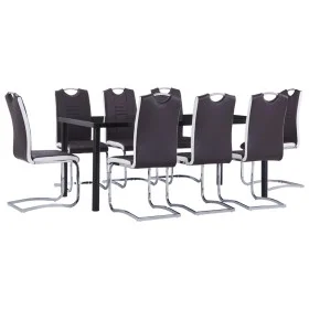 Juego de comedor 9 piezas cuero sintético marrón de , muebles para cocinas y comedores - Ref: Foro24-3053117, Precio: 730,45 ...