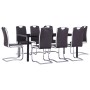 Juego de comedor 9 piezas cuero sintético marrón de , muebles para cocinas y comedores - Ref: Foro24-3053117, Precio: 784,76 ...