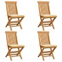 Sillas de jardín 4 uds con cojines crema madera de teca de , Sillas de jardín - Ref: Foro24-3062570, Precio: 254,61 €, Descue...