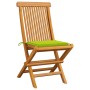 Sillas de jardín 4 uds con cojines verde brillante madera teca de , Sillas de jardín - Ref: Foro24-3062579, Precio: 259,99 €,...