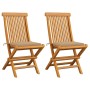Sillas de jardín 2 unidades con cojines beige madera de teca de , Sillas de jardín - Ref: Foro24-3062463, Precio: 144,47 €, D...