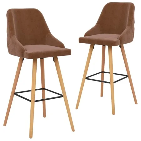Küchenhocker, 2 Stück, braunes Samtgewebe von , Küchenhocker - Ref: Foro24-289471, Preis: 191,17 €, Rabatt: %
