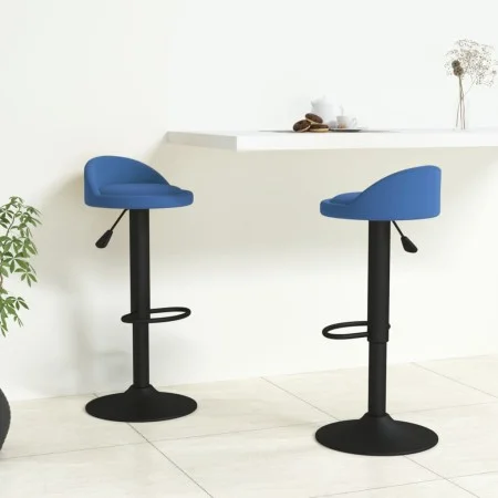 Kitchen stools 2 units blue velvet by , Kitchen stools - Ref: Foro24-333605, Price: 107,88 €, Discount: %