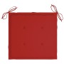 Sillas de jardín 4 uds madera maciza de teca con cojines rojos de , Sillas de jardín - Ref: Foro24-3073010, Precio: 627,57 €,...