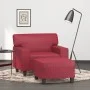 Sillón con taburete cuero sintético rojo tinto 60 cm de , Sofás - Ref: Foro24-3201162, Precio: 236,03 €, Descuento: %