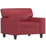 Sillón con taburete cuero sintético rojo tinto 60 cm de , Sofás - Ref: Foro24-3201162, Precio: 236,03 €, Descuento: %