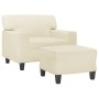 Sillón con taburete cuero sintético color crema 60 cm de , Sofás - Ref: Foro24-3201160, Precio: 199,82 €, Descuento: %