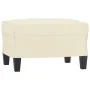 Armchair with footstool in cream synthetic leather, 60 cm. by , Sofas - Ref: Foro24-3201160, Price: 197,18 €, Discount: %