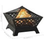 Brasero con atizador acero XXL 64 cm de vidaXL, Chimeneas - Ref: Foro24-311894, Precio: 145,70 €, Descuento: %