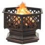 Brasero rústico con atizador acero XXL 62x54x56 cm de vidaXL, Chimeneas - Ref: Foro24-311887, Precio: 153,15 €, Descuento: %
