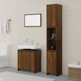 Set de muebles baño 3 pzas madera contrachapada roble marrón de , Muebles de baño - Ref: Foro24-3152721, Precio: 151,79 €, De...