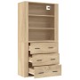 Aparador alto madera contrachapada color roble de , Aparadores - Ref: Foro24-3185394, Precio: 166,24 €, Descuento: %