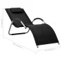 Black and gray textilene lounger by vidaXL, Loungers - Ref: Foro24-310513, Price: 77,17 €, Discount: %