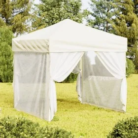 Carpa para fiestas plegable con paredes laterales crema 2x2 m de , Carpas y cenadores - Ref: Foro24-93508, Precio: 98,52 €, D...