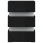 Mesita de noche LED madera ingeniería negro brillo 45x35x67 cm de , Mesitas de noche - Ref: Foro24-326847, Precio: 99,95 €, D...