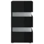 Mesita de noche LED madera ingeniería negro brillo 45x35x67 cm de , Mesitas de noche - Ref: Foro24-326847, Precio: 99,95 €, D...