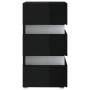 Mesita de noche LED madera ingeniería negro brillo 45x35x67 cm de , Mesitas de noche - Ref: Foro24-326847, Precio: 101,46 €, ...