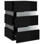 Mesita de noche LED madera ingeniería negro brillo 45x35x67 cm de , Mesitas de noche - Ref: Foro24-326847, Precio: 99,95 €, D...