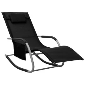 Schwarze und graue Textilene-Liege von vidaXL, Liegen - Ref: Foro24-310505, Preis: 109,06 €, Rabatt: %