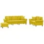 Dreiteiliges Sofaset mit gelben Samtkissen. von , Sofas - Ref: Foro24-3202286, Preis: 551,16 €, Rabatt: %