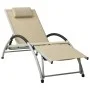 Sun lounger with cream textilene cushion by vidaXL, Loungers - Ref: Foro24-310530, Price: 152,12 €, Discount: %