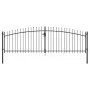 Double gate for fence with spear tips 400x175 cm by , garden gates - Ref: Foro24-145739, Price: 193,24 €, Discount: %