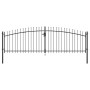 Puerta doble para valla con puntas de lanza 400x175 cm de , Puertas de jardín - Ref: Foro24-145739, Precio: 215,85 €, Descuen...