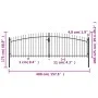 Double gate for fence with spear tips 400x175 cm by , garden gates - Ref: Foro24-145739, Price: 193,24 €, Discount: %