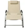 Sun lounger with cream textilene cushion by vidaXL, Loungers - Ref: Foro24-310530, Price: 152,12 €, Discount: %