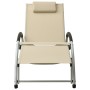 Tumbona con cojín de textilene crema de vidaXL, Tumbonas - Ref: Foro24-310530, Precio: 172,61 €, Descuento: %