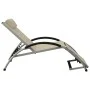 Sun lounger with cream textilene cushion by vidaXL, Loungers - Ref: Foro24-310530, Price: 152,12 €, Discount: %