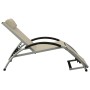 Tumbona con cojín de textilene crema de vidaXL, Tumbonas - Ref: Foro24-310530, Precio: 172,61 €, Descuento: %
